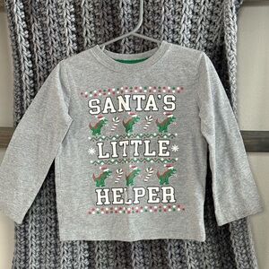 Holiday Time Gray Santa's Little Helper Kids Shirt